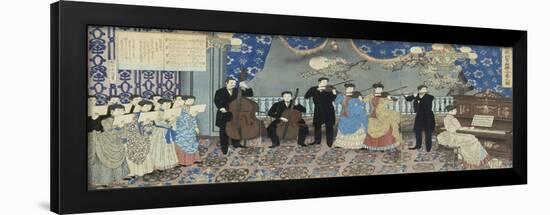 Concert with European Music in Japan, 1889-Hashimoto Chikanobu-Framed Giclee Print