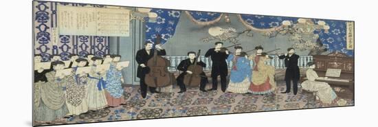 Concert with European Music in Japan, 1889-Hashimoto Chikanobu-Mounted Giclee Print