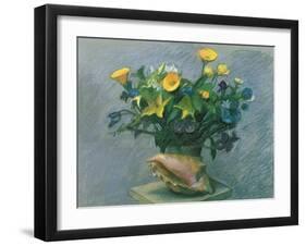 Conch & Flowers, 1989-Hans Feibusch-Framed Giclee Print