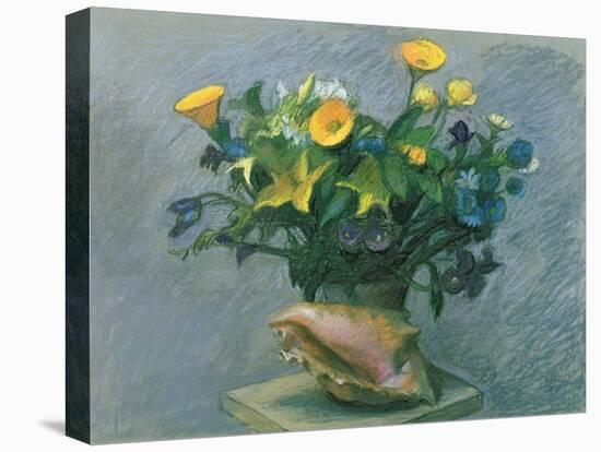 Conch & Flowers, 1989-Hans Feibusch-Stretched Canvas