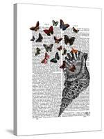 Conch Shell and Butterflies-Fab Funky-Stretched Canvas