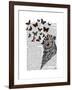 Conch Shell and Butterflies-Fab Funky-Framed Art Print