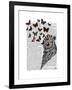 Conch Shell and Butterflies-Fab Funky-Framed Art Print