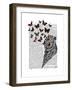 Conch Shell and Butterflies-Fab Funky-Framed Art Print