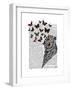 Conch Shell and Butterflies-Fab Funky-Framed Art Print