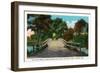 Concord, Massachusetts - Old North Bridge View of Minute Man Statue No. 2-Lantern Press-Framed Art Print