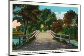 Concord, Massachusetts - Old North Bridge View of Minute Man Statue No. 2-Lantern Press-Mounted Art Print