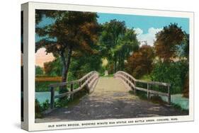 Concord, Massachusetts - Old North Bridge View of Minute Man Statue No. 2-Lantern Press-Stretched Canvas