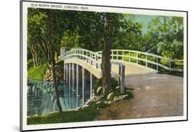 Concord, Massachusetts - View of Old North Bridge-Lantern Press-Mounted Art Print