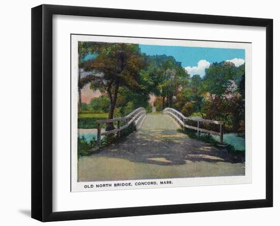 Concord, Massachusetts, View of the Old North Bridge-Lantern Press-Framed Art Print