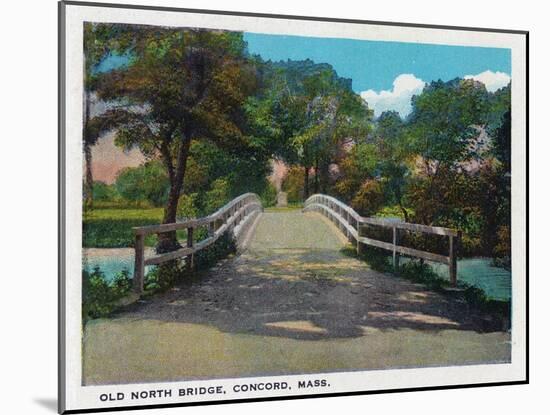 Concord, Massachusetts, View of the Old North Bridge-Lantern Press-Mounted Art Print