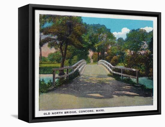 Concord, Massachusetts, View of the Old North Bridge-Lantern Press-Framed Stretched Canvas