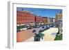 Concord, New Hampshire, Southern View Down Main Street, Capitol Plaza-Lantern Press-Framed Art Print