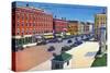 Concord, New Hampshire, Southern View Down Main Street, Capitol Plaza-Lantern Press-Stretched Canvas