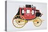 Concord Stagecoach Used by Wells Fargo and Co. Made in Concord, New Hampshire-American School-Stretched Canvas