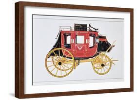 Concord Stagecoach Used by Wells Fargo and Co. Made in Concord, New Hampshire-American School-Framed Giclee Print