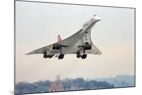 Concorde Supersonic Airliner Landing at Airport-null-Mounted Photographic Print