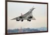 Concorde Supersonic Airliner Landing at Airport-null-Framed Photographic Print