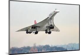 Concorde Supersonic Airliner Landing at Airport-null-Mounted Photographic Print
