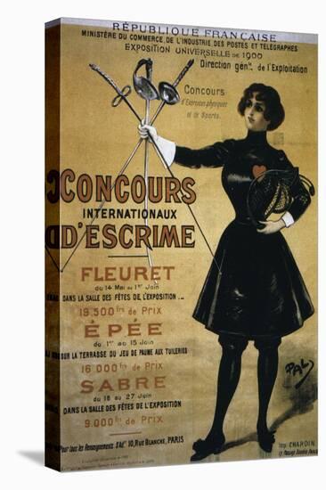 Concours Internationaux d'Escrime, 1900 Summer Olympics, Poster-null-Stretched Canvas