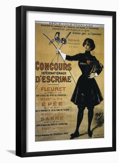 Concours Internationaux d'Escrime, 1900 Summer Olympics, Poster-null-Framed Premium Giclee Print