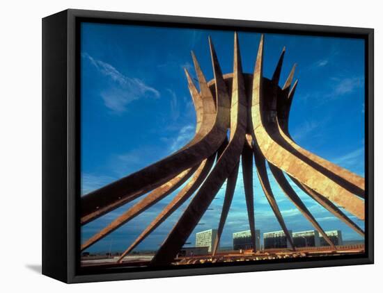 Concrete Framework for Conical Roman Catholic Cathedral Designed by Architect Oscar Niemeyer-Dmitri Kessel-Framed Stretched Canvas