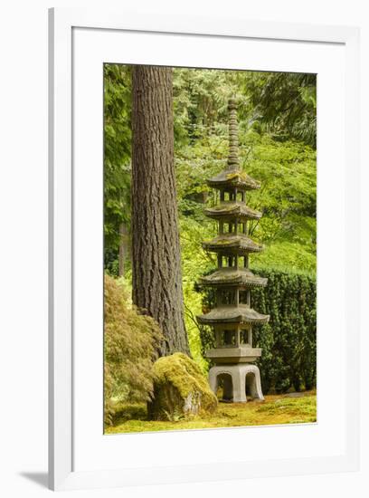 Concrete statue, Portland Japanese Garden, Washington Park in the west hills of Portland, Oregon-Adam Jones-Framed Photographic Print