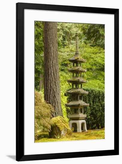 Concrete statue, Portland Japanese Garden, Washington Park in the west hills of Portland, Oregon-Adam Jones-Framed Photographic Print