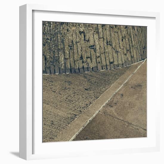 Concrete Wall and Road Surface-Clive Nolan-Framed Photographic Print