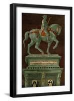 Condottiere John Hawkwood (1320-1394), Equestrian Portrait-Paolo Uccello-Framed Premium Giclee Print