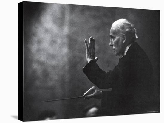 Conductor Arturo Toscanini Waving His Arms During the First Half Program of the Toscanini Tour-Joe Scherschel-Stretched Canvas