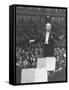 Conductor Bruno Walter Raising Baton to Unseen Orchestra During Performance at Royal Albert Hall-null-Framed Stretched Canvas