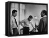 Conductor Leonard Bernstein, Jerome Robbins and Stephen Sondheim Discussing "West Side Story"-Alfred Eisenstaedt-Framed Stretched Canvas