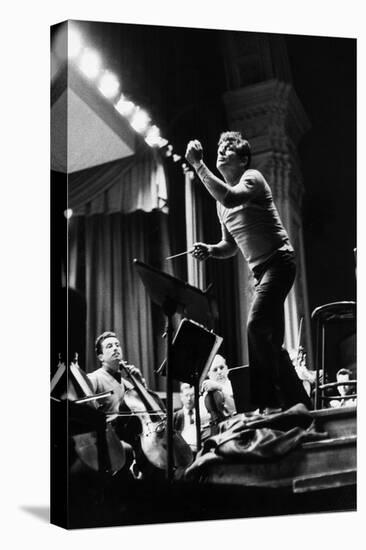 Conductor Leonard Bernstein Rehearsing Mahler's Resurrection Symphony at Carnegie Hall-Alfred Eisenstaedt-Stretched Canvas