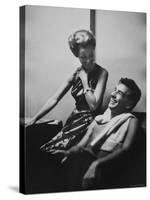 Conductor Leonard Bernstein Sitting with His Wife-Gordon Parks-Stretched Canvas