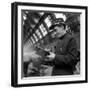 Conductor on the Orient Express Train Making Notes on a Piece of Paper, June 1950-Jack Birns-Framed Photographic Print