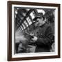 Conductor on the Orient Express Train Making Notes on a Piece of Paper, June 1950-Jack Birns-Framed Photographic Print