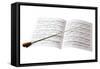 Conductor's Baton and Sheet Music-Siede Preis-Framed Stretched Canvas