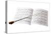 Conductor's Baton and Sheet Music-Siede Preis-Stretched Canvas