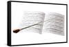 Conductor's Baton and Sheet Music-Siede Preis-Framed Stretched Canvas