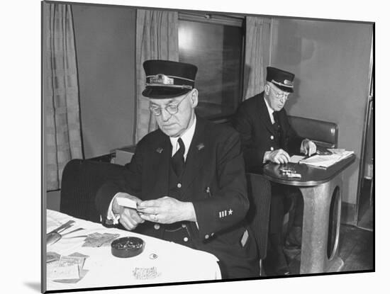 Conductors Working on the Rock Island Railroad-Bernard Hoffman-Mounted Photographic Print