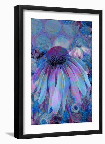 Cone Flower, Blue, Blue Flower, Echinacea-Scott J. Davis-Framed Giclee Print