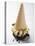 Cone of Nut Ice Cream with Chocolate Sauce-null-Stretched Canvas