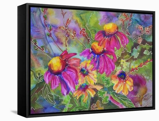 Coneflowers and Company-Blenda Tyvoll-Framed Stretched Canvas