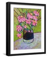 Coneflowers on Green-Blenda Tyvoll-Framed Art Print