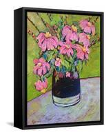 Coneflowers on Green-Blenda Tyvoll-Framed Stretched Canvas