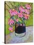 Coneflowers on Green-Blenda Tyvoll-Stretched Canvas