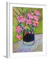 Coneflowers on Green-Blenda Tyvoll-Framed Art Print