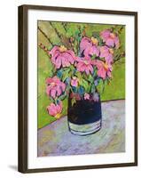 Coneflowers on Green-Blenda Tyvoll-Framed Art Print