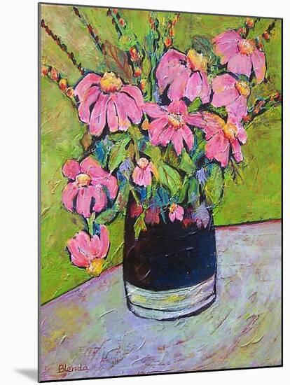 Coneflowers on Green-Blenda Tyvoll-Mounted Art Print